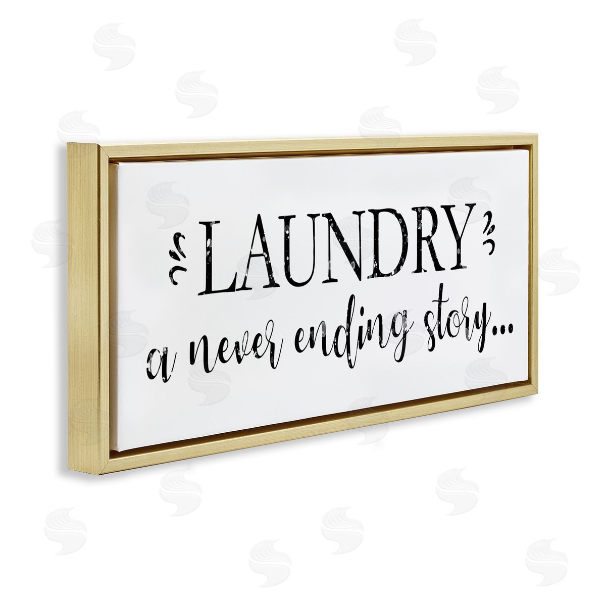 Victoria Brown Laundry Never Ending Story Expression Cleaning Phrase Gold Floater Frame Canvas Art