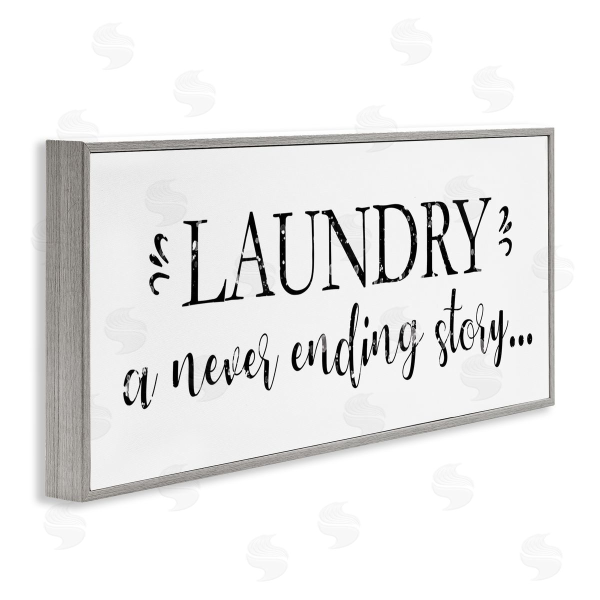 Victoria Brown Laundry Never Ending Story Expression Cleaning Phrase Gray Framed Giclee Wall Art