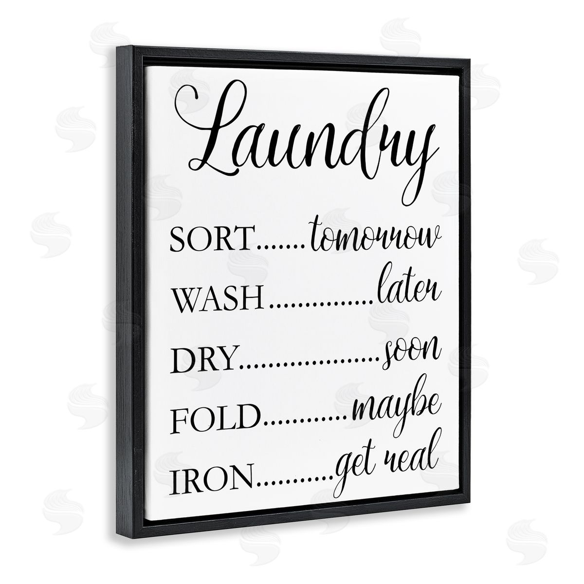 Victoria Brown Laundry Room Schedule Humorous Cleaning Priorities Black Floater Frame Canvas Art