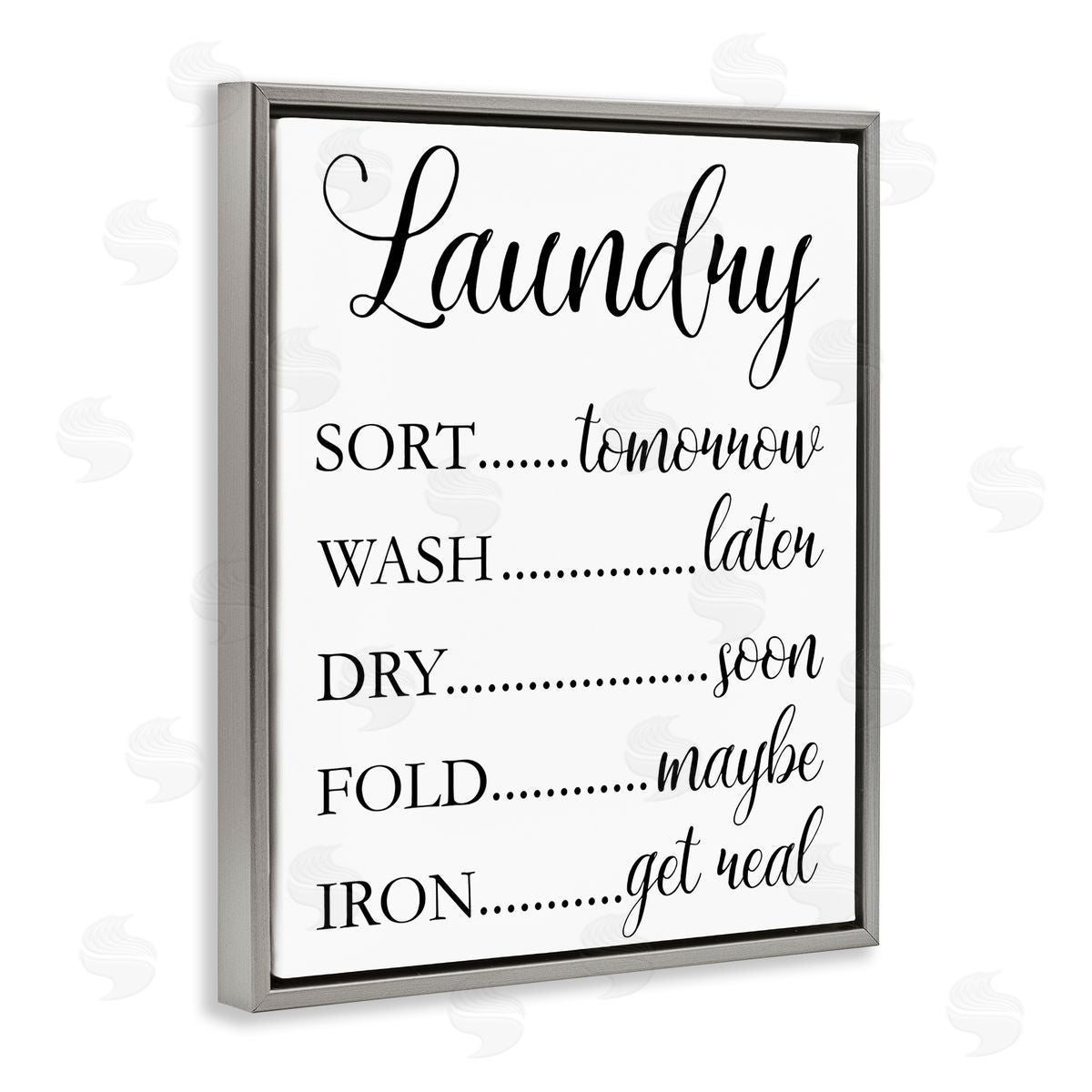 Victoria Brown Laundry Room Schedule Humorous Cleaning Priorities Gray Floater Frame Canvas Art