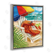 Shari Warren | Lobster in Beach Chair Drinking Margarita