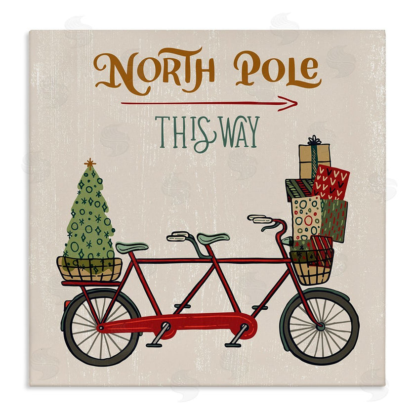 Zirkus Design | North Pole Directional Red Christmas Tandem Bicycle