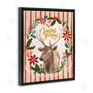 Zirkus Design | Seasons Greetings Holiday Wreath Soft Reindeer Portrait