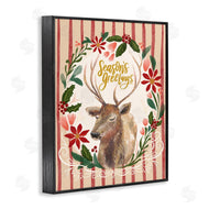 Zirkus Design | Seasons Greetings Holiday Wreath Soft Reindeer Portrait