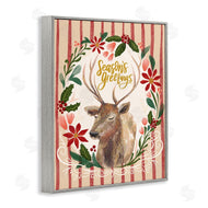 Zirkus Design | Seasons Greetings Holiday Wreath Soft Reindeer Portrait