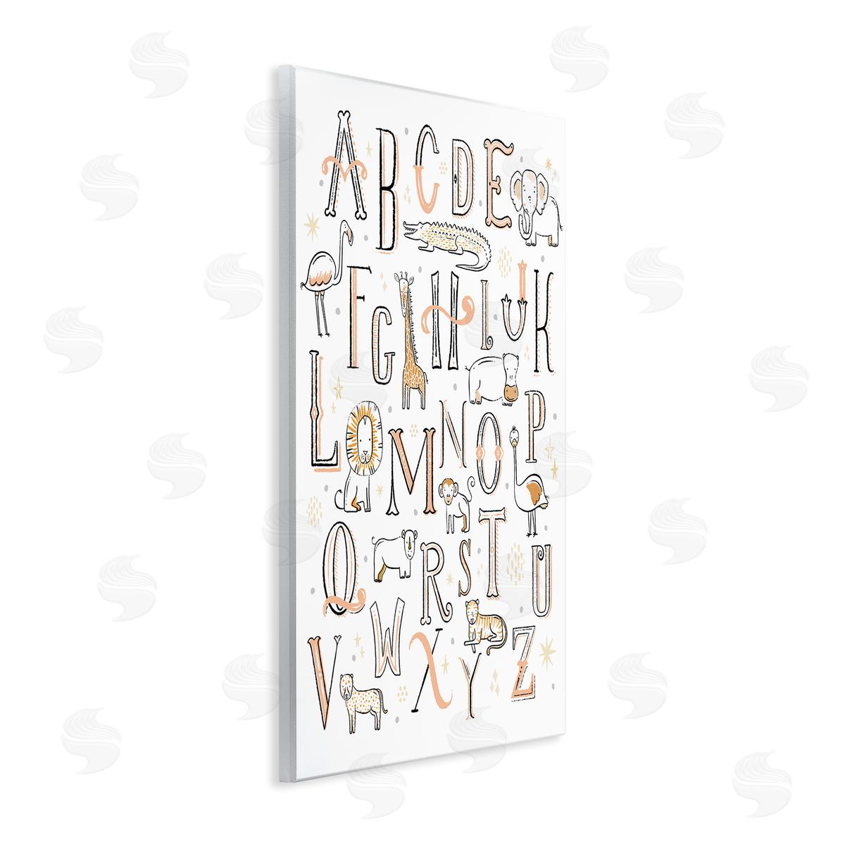 Nursery Animal Alphabet Chart Wood Plaque Wall Art, Home Decor by Zirkus Design
