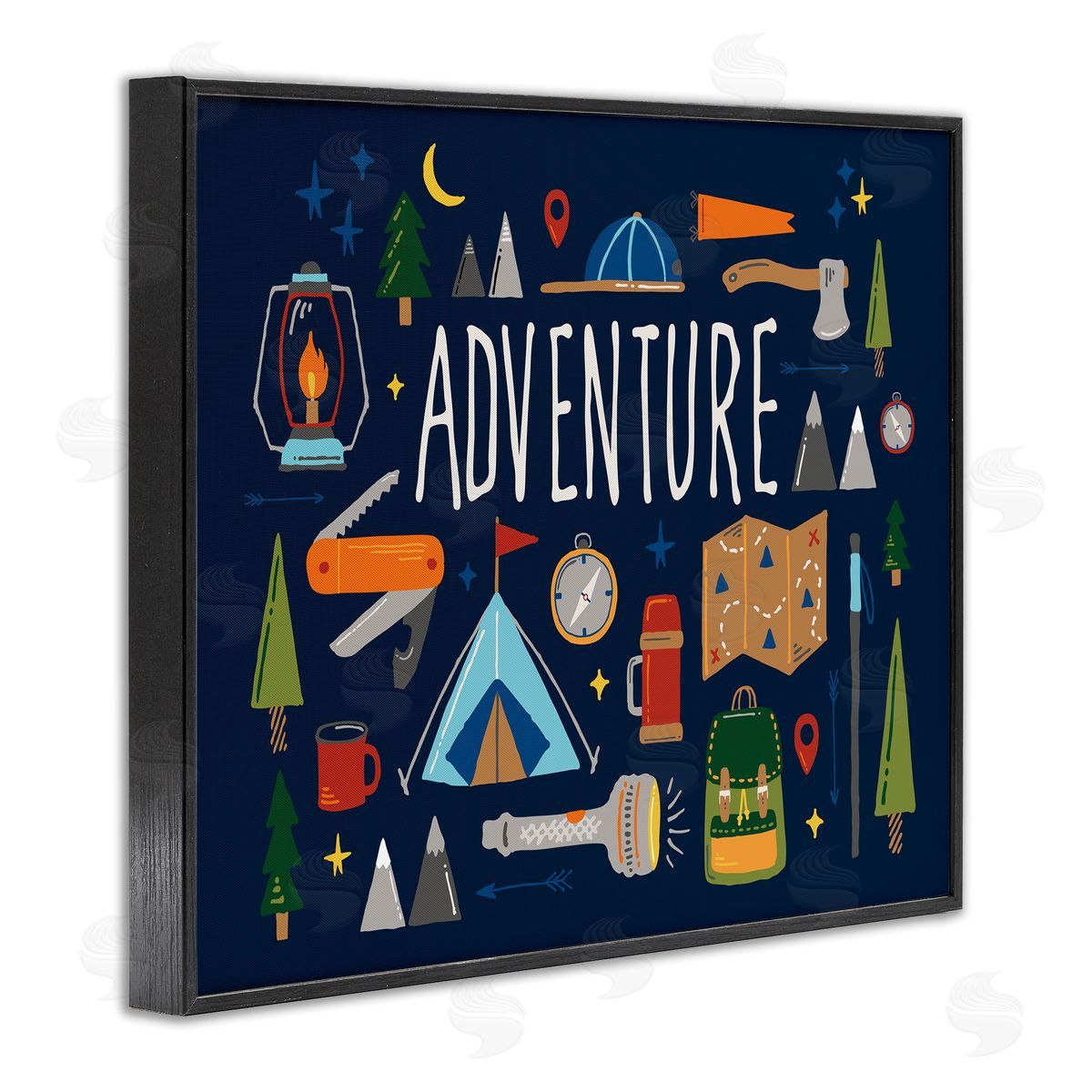 Zirkus Design Adventure Sentiment Outdoor Camping Necessities Black Framed Giclee Wall Art
