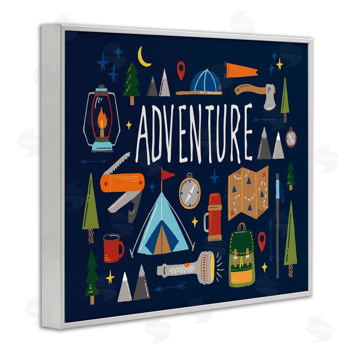 Zirkus Design Adventure Sentiment Outdoor Camping Necessities White Framed Giclee Wall Art