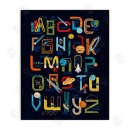 Zirkus Design | Retro Outer Space Alphabet Blueprint Letter Chart