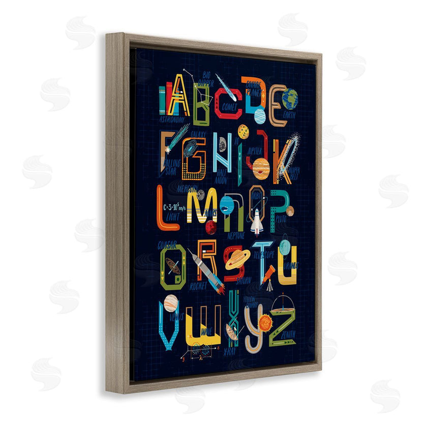 Zirkus Design | Retro Outer Space Alphabet Blueprint Letter Chart
