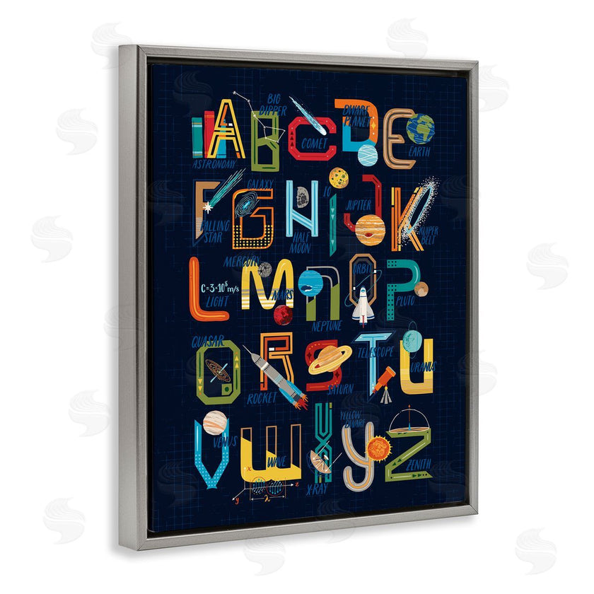 Zirkus Design | Retro Outer Space Alphabet Blueprint Letter Chart