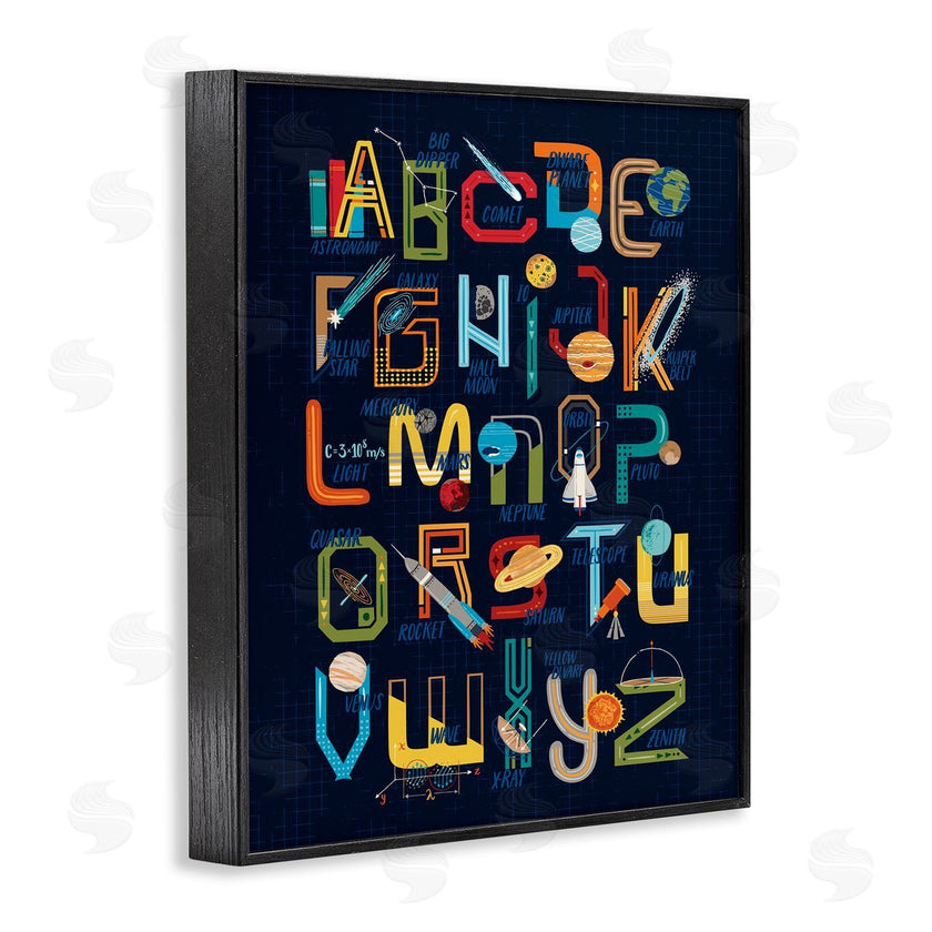 Zirkus Design | Retro Outer Space Alphabet Blueprint Letter Chart