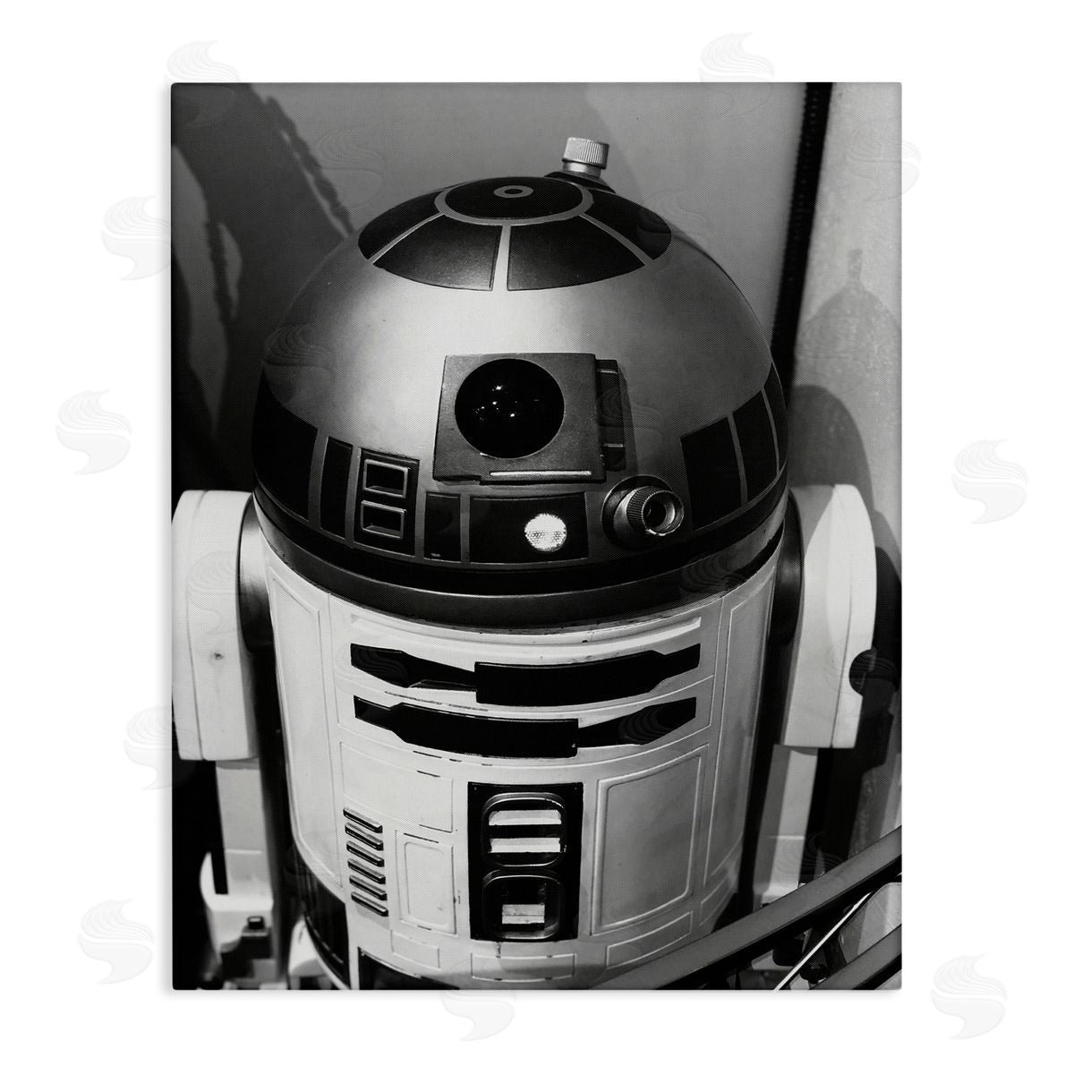 Nice Nshuti Science Fiction Robot Icon Black and White Photograph Canvas Wall Art