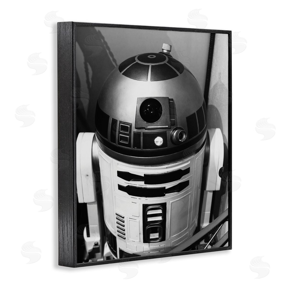 Nice Nshuti Science Fiction Robot Icon Black and White Photograph Black Framed Giclee Wall Art