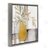 Lanie Loreth | Yellow Foliage Vase over Abstract Grid Pattern