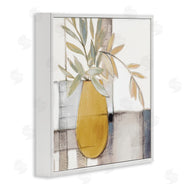 Lanie Loreth | Yellow Foliage Vase over Abstract Grid Pattern