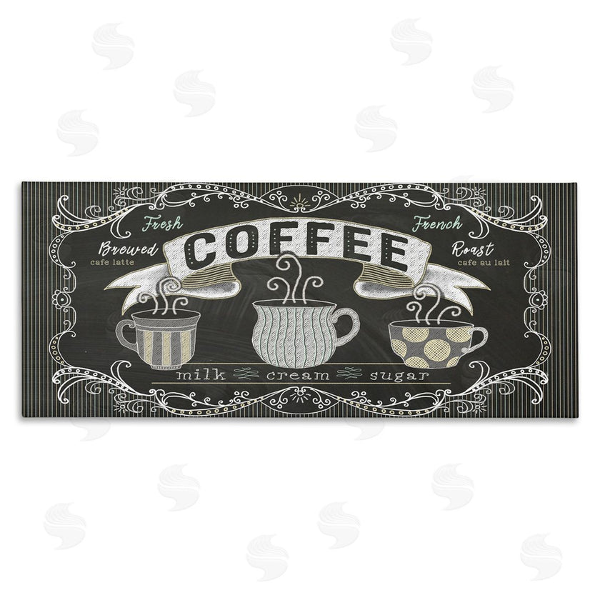 Andi Metz | Freshly Brewed Coffee Sign Parisian Pattern