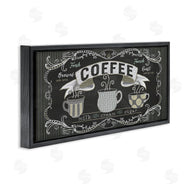 Andi Metz | Freshly Brewed Coffee Sign Parisian Pattern
