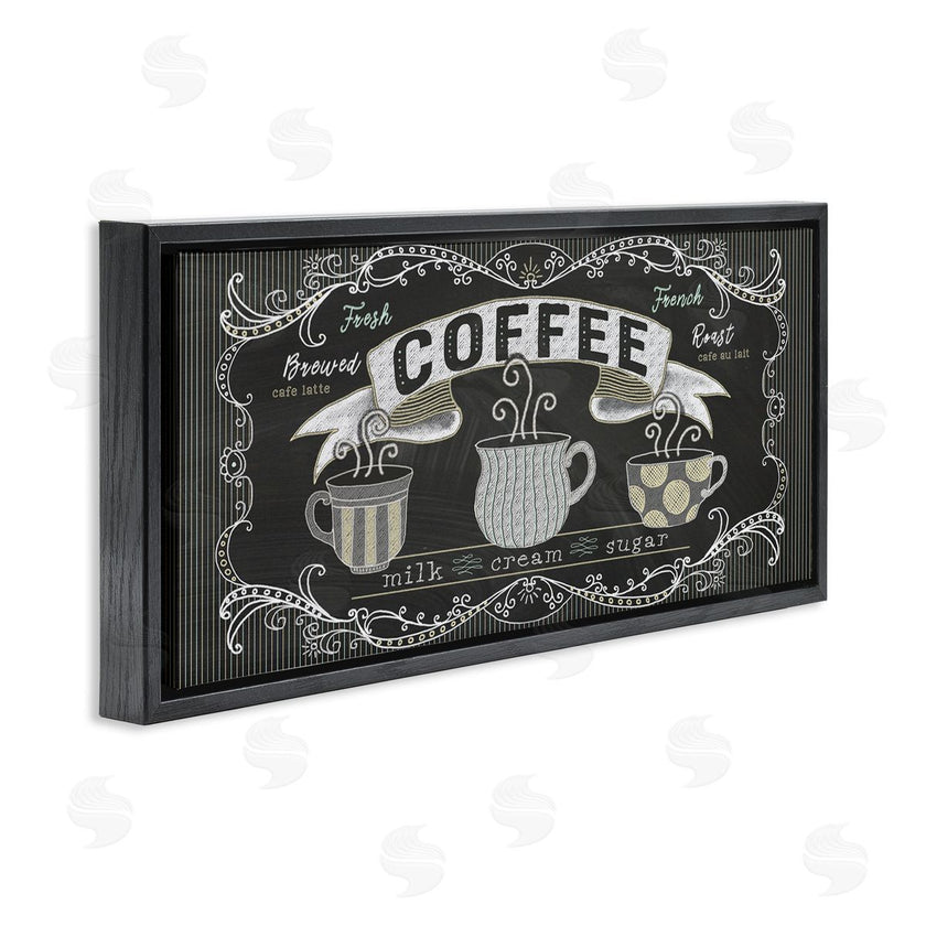 Andi Metz | Freshly Brewed Coffee Sign Parisian Pattern