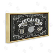 Andi Metz | Freshly Brewed Coffee Sign Parisian Pattern