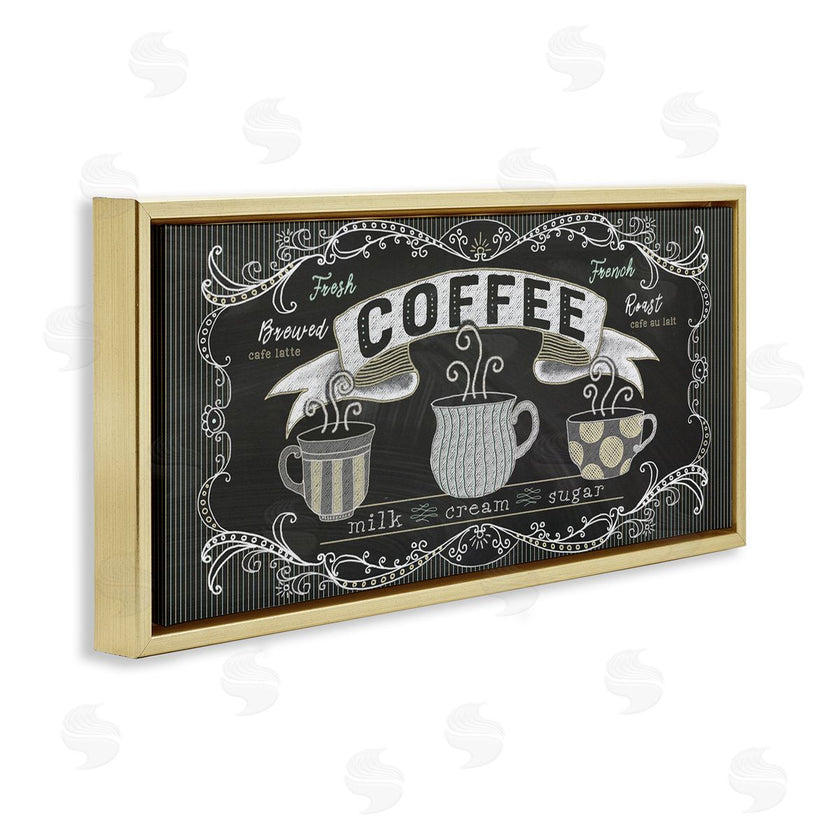 Andi Metz | Freshly Brewed Coffee Sign Parisian Pattern