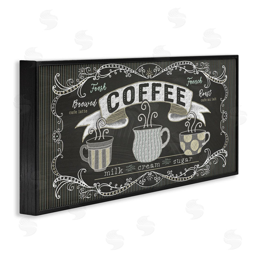 Andi Metz | Freshly Brewed Coffee Sign Parisian Pattern