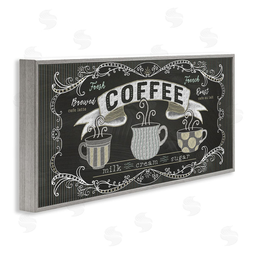 Andi Metz | Freshly Brewed Coffee Sign Parisian Pattern
