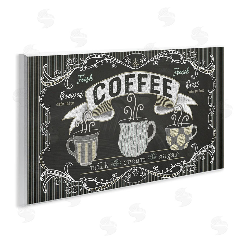 Andi Metz | Freshly Brewed Coffee Sign Parisian Pattern