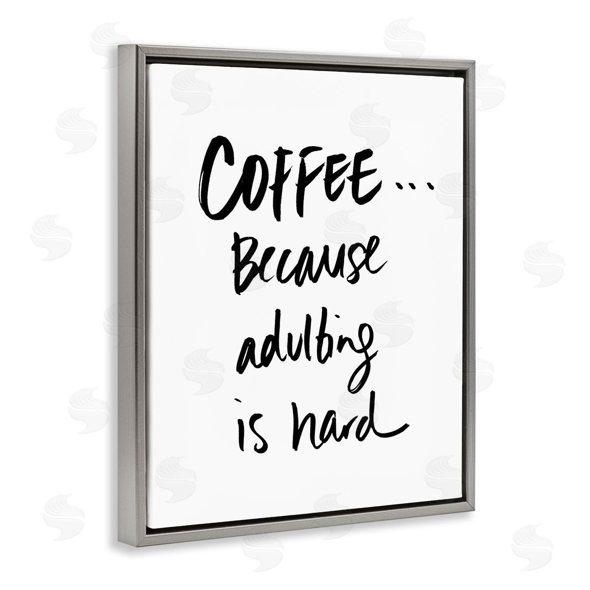 SD Graphics Studio Adulting is Hard Phrase Kitchen Coffee Humor Gray Floater Frame Canvas Art