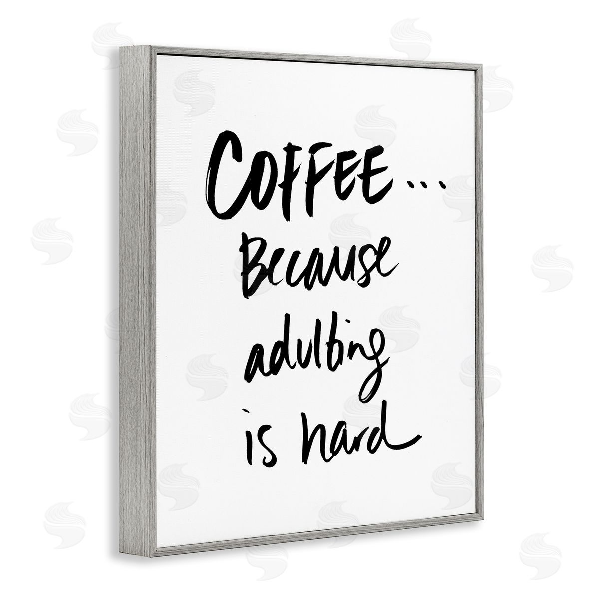 SD Graphics Studio Adulting is Hard Phrase Kitchen Coffee Humor Gray Framed Giclee Wall Art