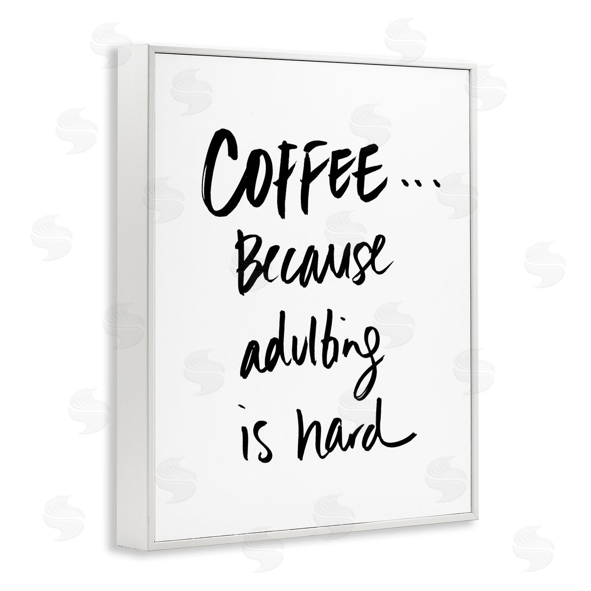 SD Graphics Studio Adulting is Hard Phrase Kitchen Coffee Humor White Framed Giclee Wall Art