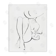 Patricia Pinto | Woman in Sun Hat Minimal Line Drawing