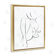Patricia Pinto | Woman in Sun Hat Minimal Line Drawing