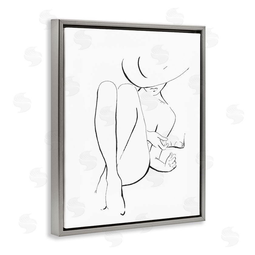 Patricia Pinto | Woman in Sun Hat Minimal Line Drawing