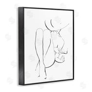 Patricia Pinto | Woman in Sun Hat Minimal Line Drawing