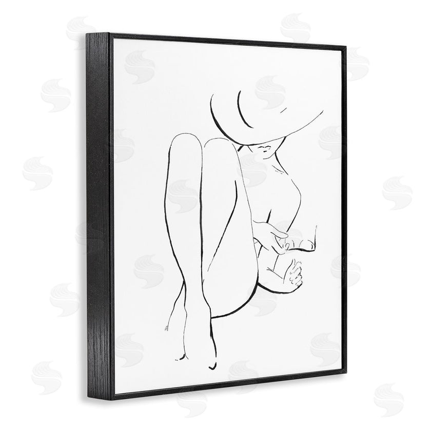 Patricia Pinto | Woman in Sun Hat Minimal Line Drawing