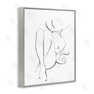 Patricia Pinto | Woman in Sun Hat Minimal Line Drawing