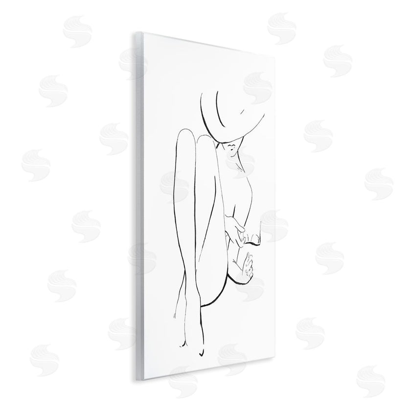 Patricia Pinto | Woman in Sun Hat Minimal Line Drawing