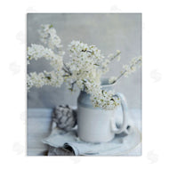 Sarah Gardner | White Blossom Florals in Soft Country Mug