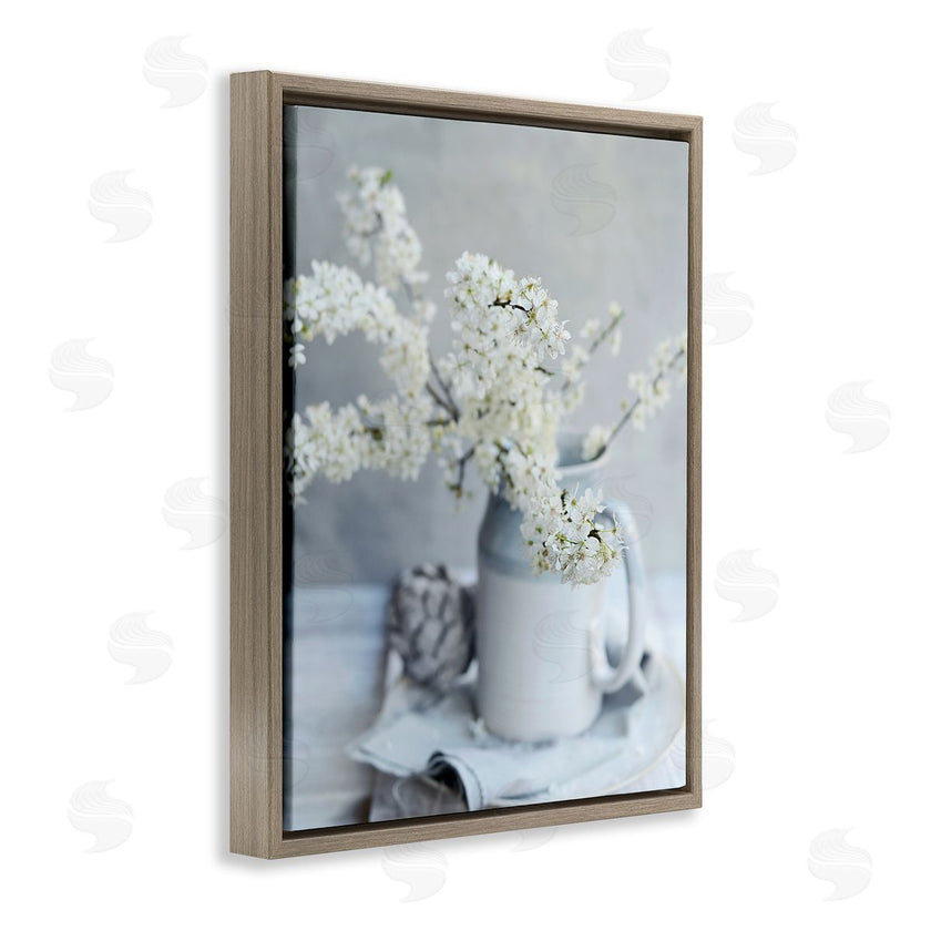 Sarah Gardner | White Blossom Florals in Soft Country Mug