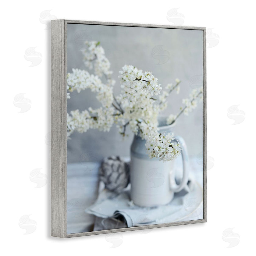 Sarah Gardner | White Blossom Florals in Soft Country Mug