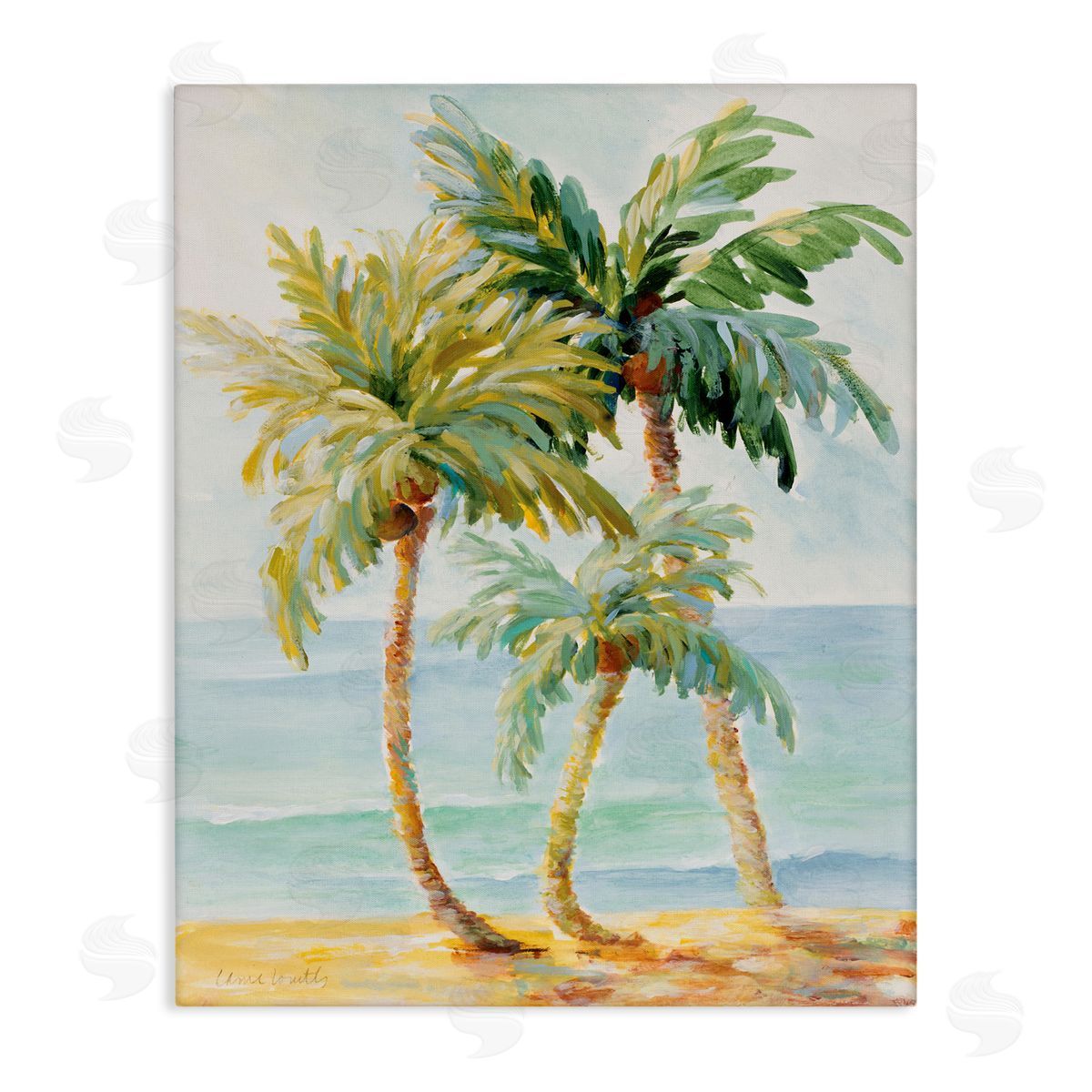 Tropical Palm Trees on Sand Canvas Wall Art, Home Decor by Lanie Loreth