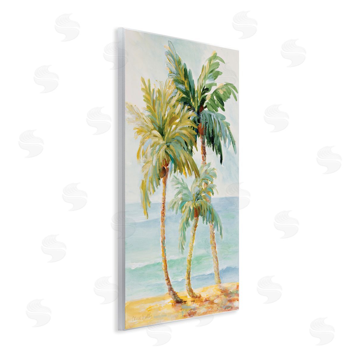 Tropical Palm Trees on Sand Wood Plaque Wall Art, Home Decor by Lanie Loreth
