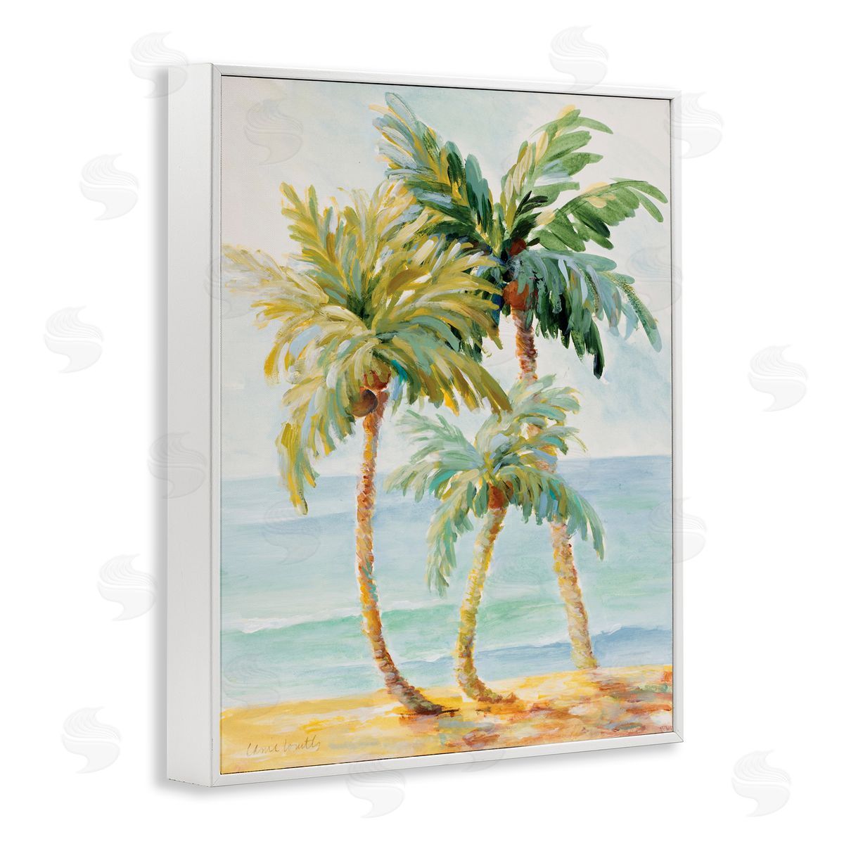 Tropical Palm Trees on Sand White Frame Print Wall Art, Home Decor by Lanie Loreth
