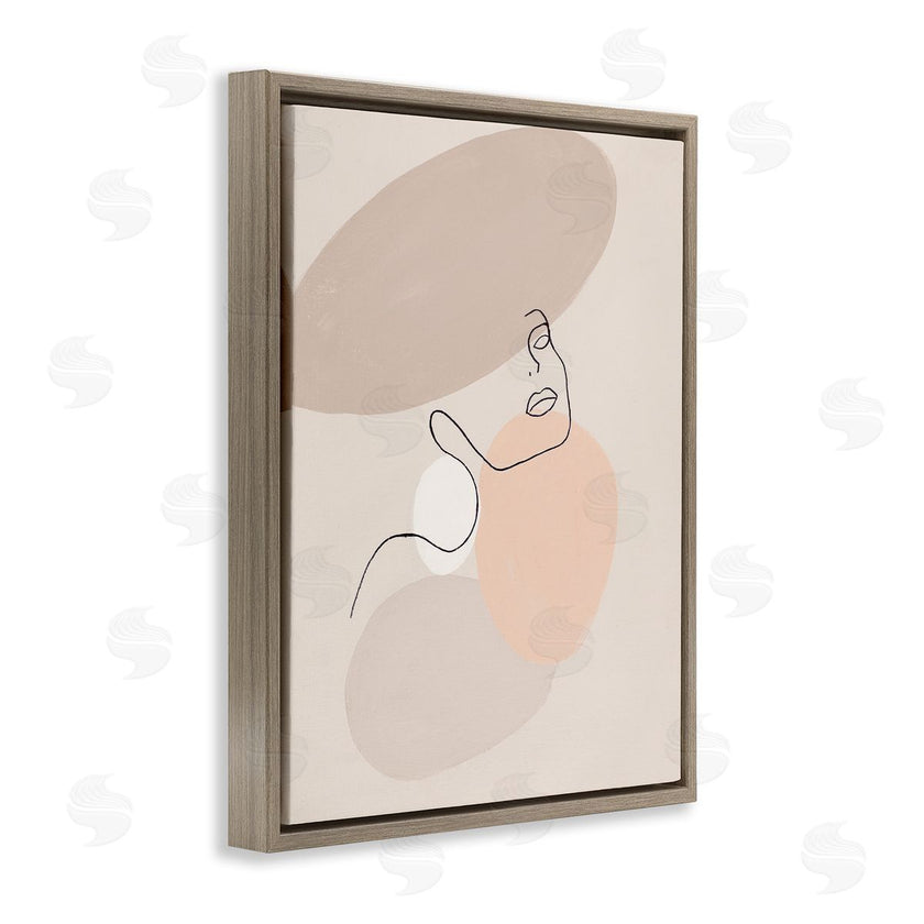 Patricia Pinto | Minimal Female Line Drawing over Abstract Shapes
