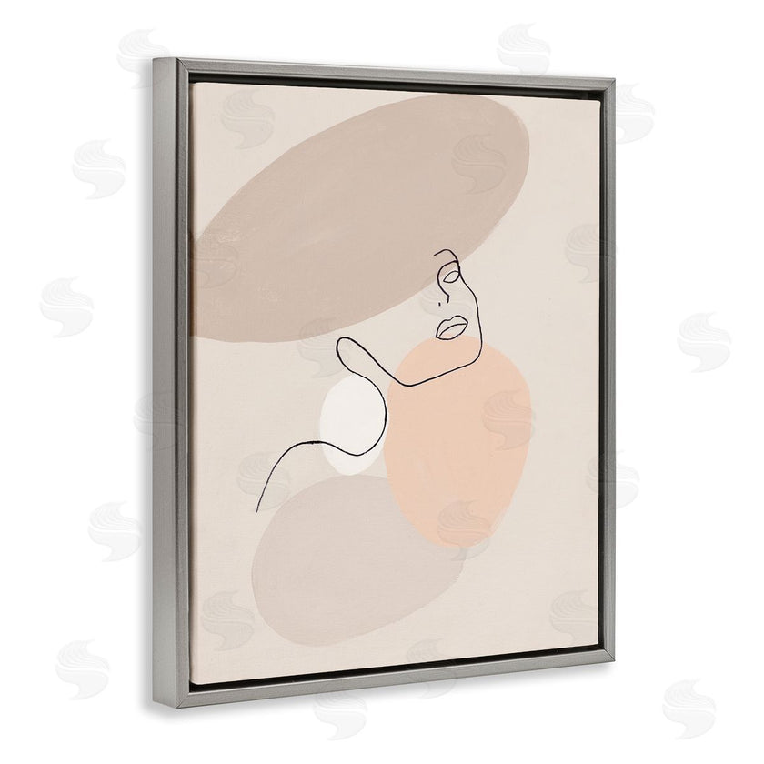 Patricia Pinto | Minimal Female Line Drawing over Abstract Shapes