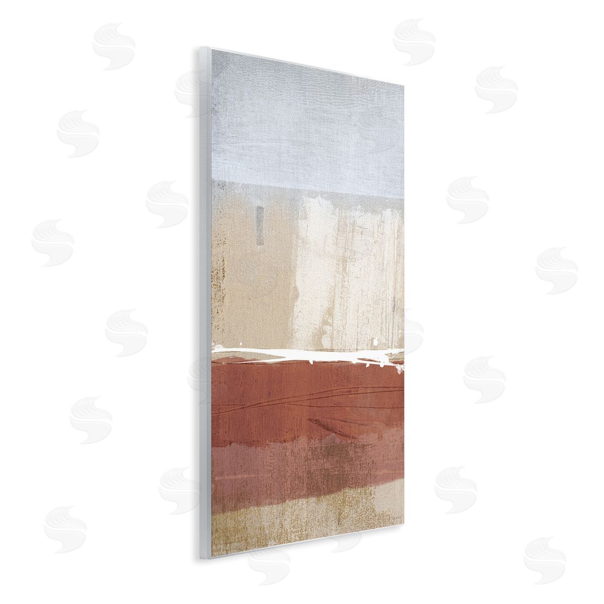 Dan Meneely Abstract Ombre Shapes Brown Green Tan Wall Plaque Art