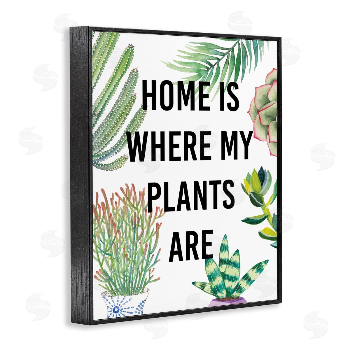 Studio W Home Is Where Plants Are Phrase Potted Foliage Black Framed Giclee Wall Art