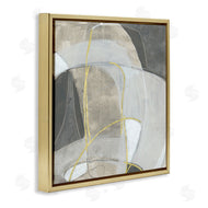 June Erica Vess | Curved Shape Abstraction Grey Beige Gold