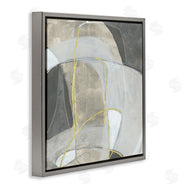 June Erica Vess | Curved Shape Abstraction Grey Beige Gold